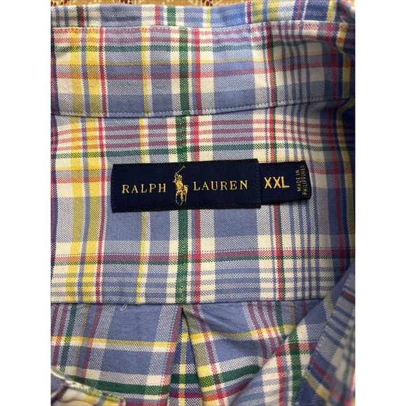 Polo Ralph Lauren‎ Oxford Shirt Button Up Multicolored Plaid Long Sleeve XXL - Picture 5 of 11
